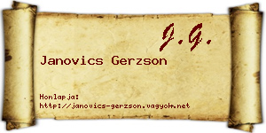 Janovics Gerzson névjegykártya